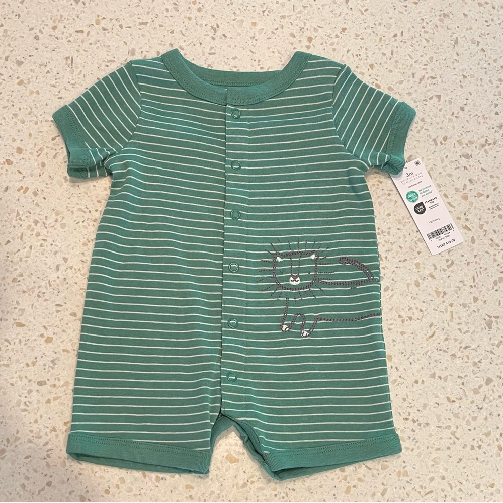 Carter’s Green Striped One Piece (3M)